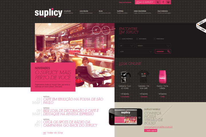 Suplicy Cafes Especiais website preview
